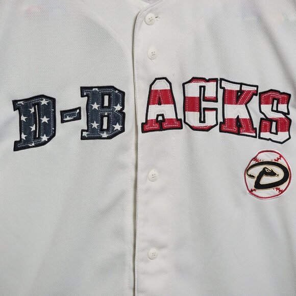 Arizona Diamondbacks Jersey Sz Large Men USA Flag Baseball MLB True Fan Stitched - Picture 2 of 12